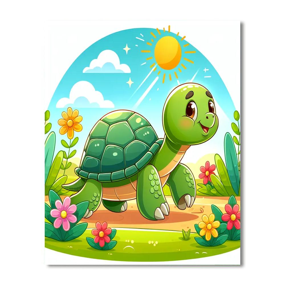 Friendly Tortoise DIY Paint By Numbers