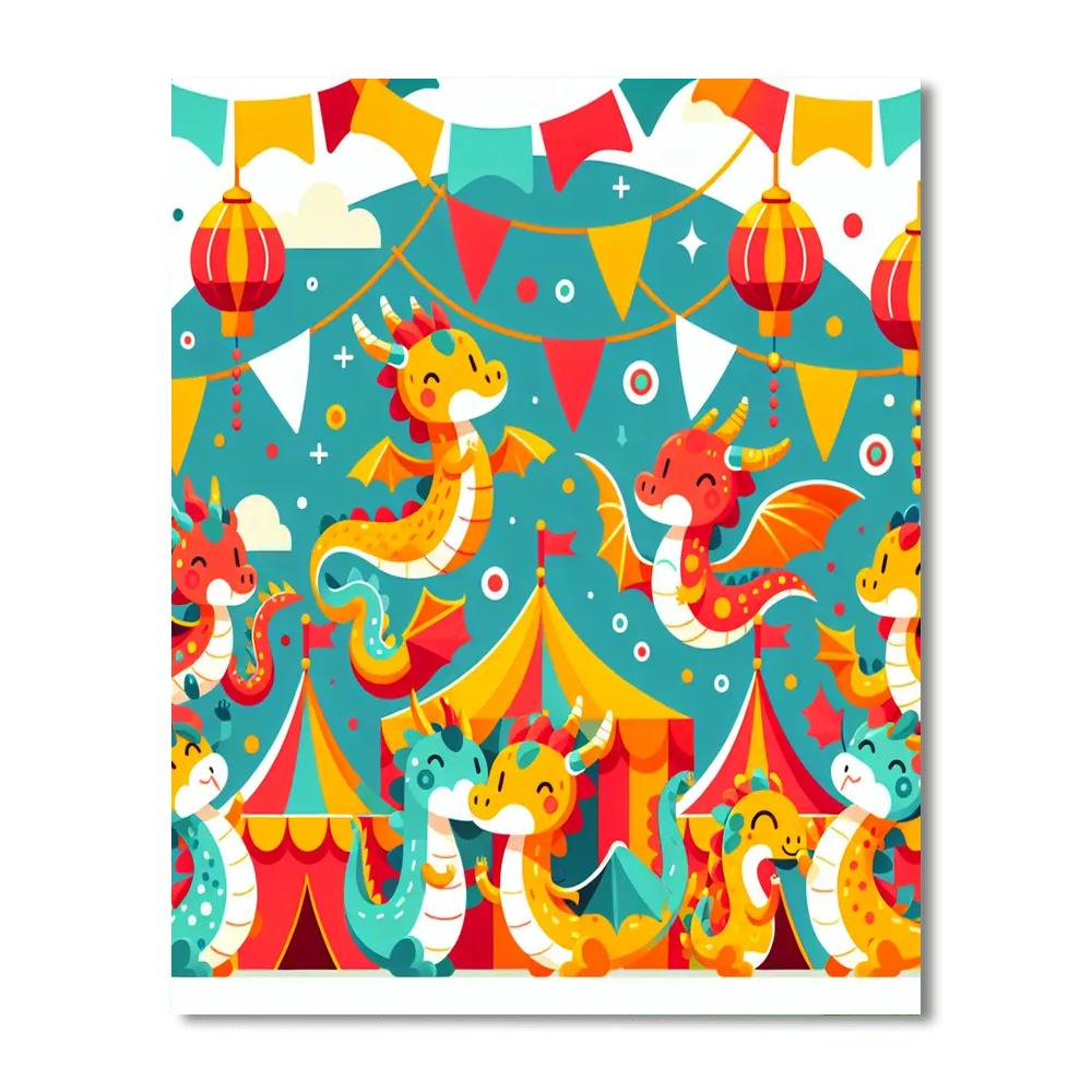 Dazzling Dragon Festival Paint By Numbers Kits