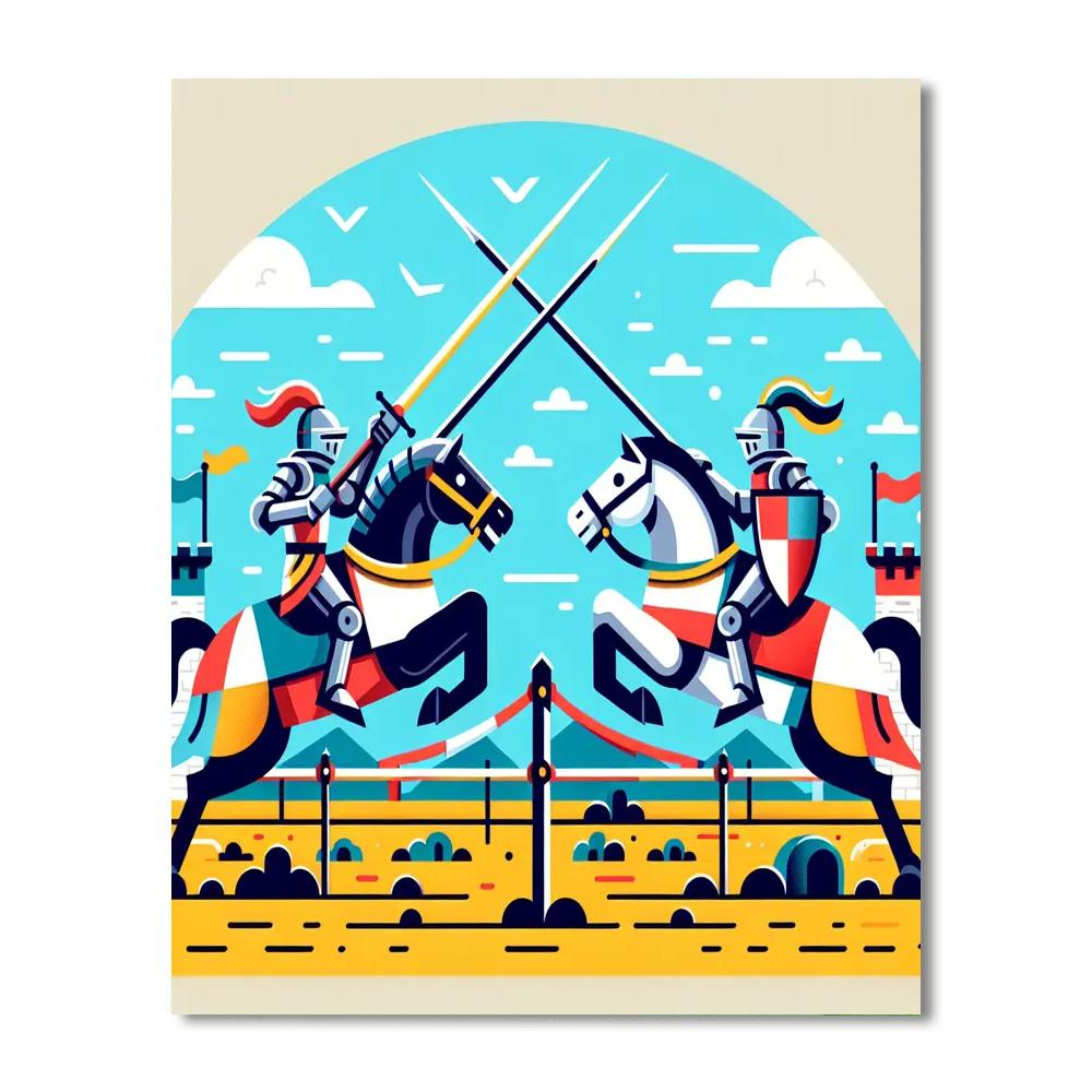 Medieval Kingdom Tournament Painting By Numbers Kit