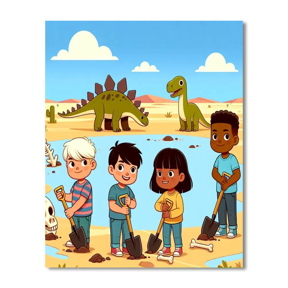 Dinosaur Discovery Camp Painting By Numbers Kit