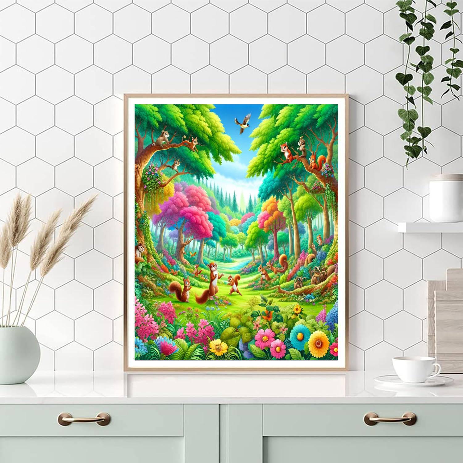Playful Forest Adventure Painting By Numbers Kit