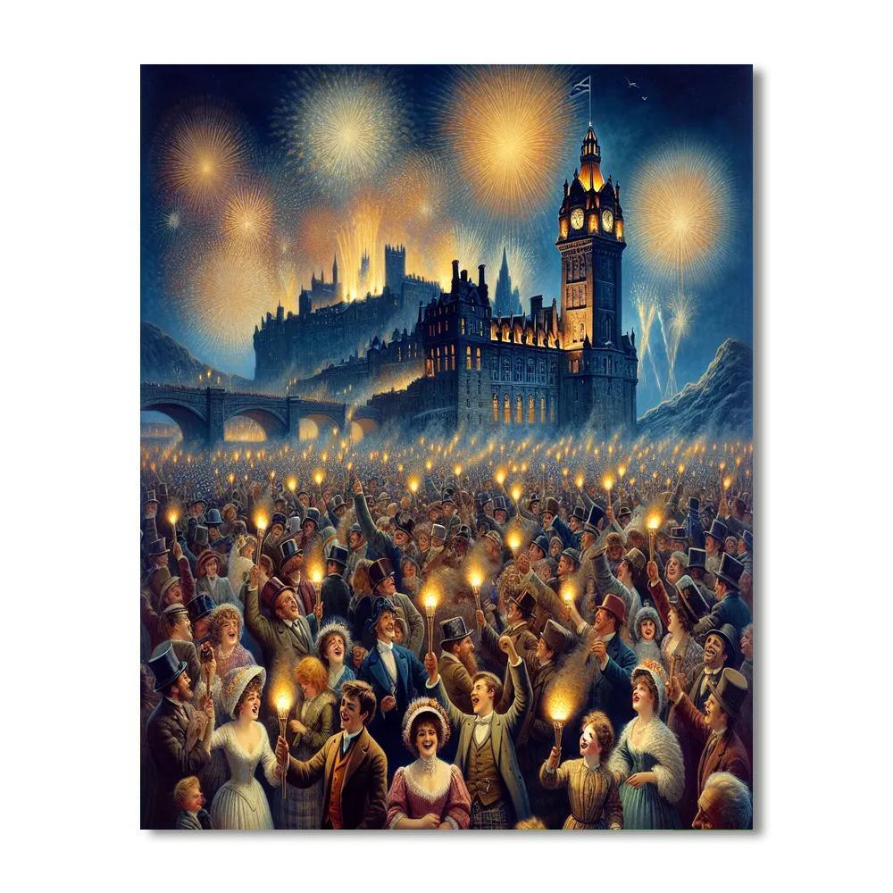 Edinburgh Hogmanay Number Painting