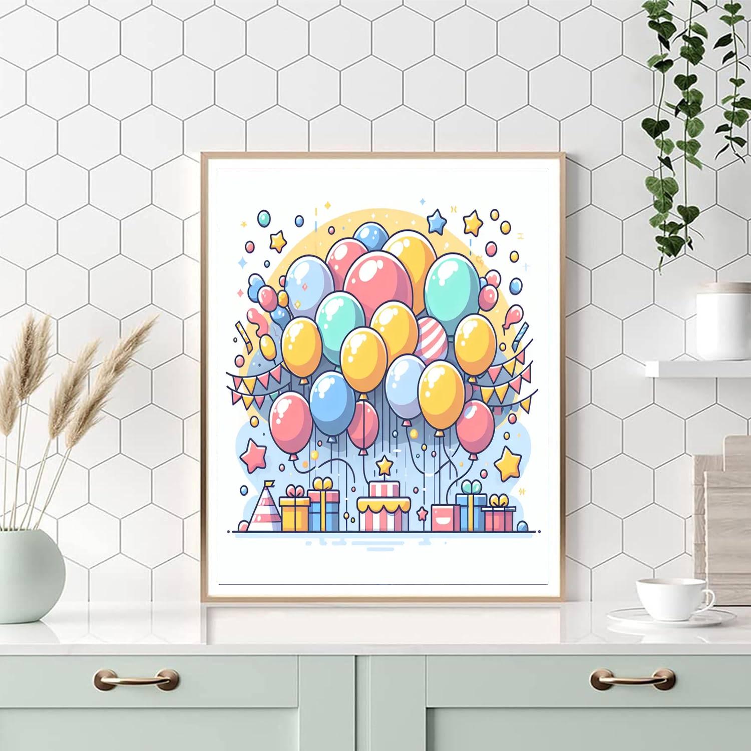 Bouncy Balloon Bash Number Painting