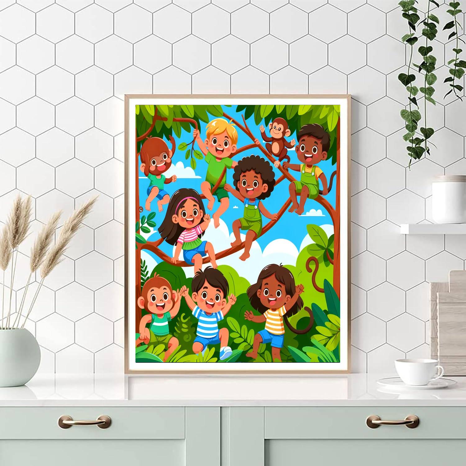 Jungle Treetop Escape Number Painting