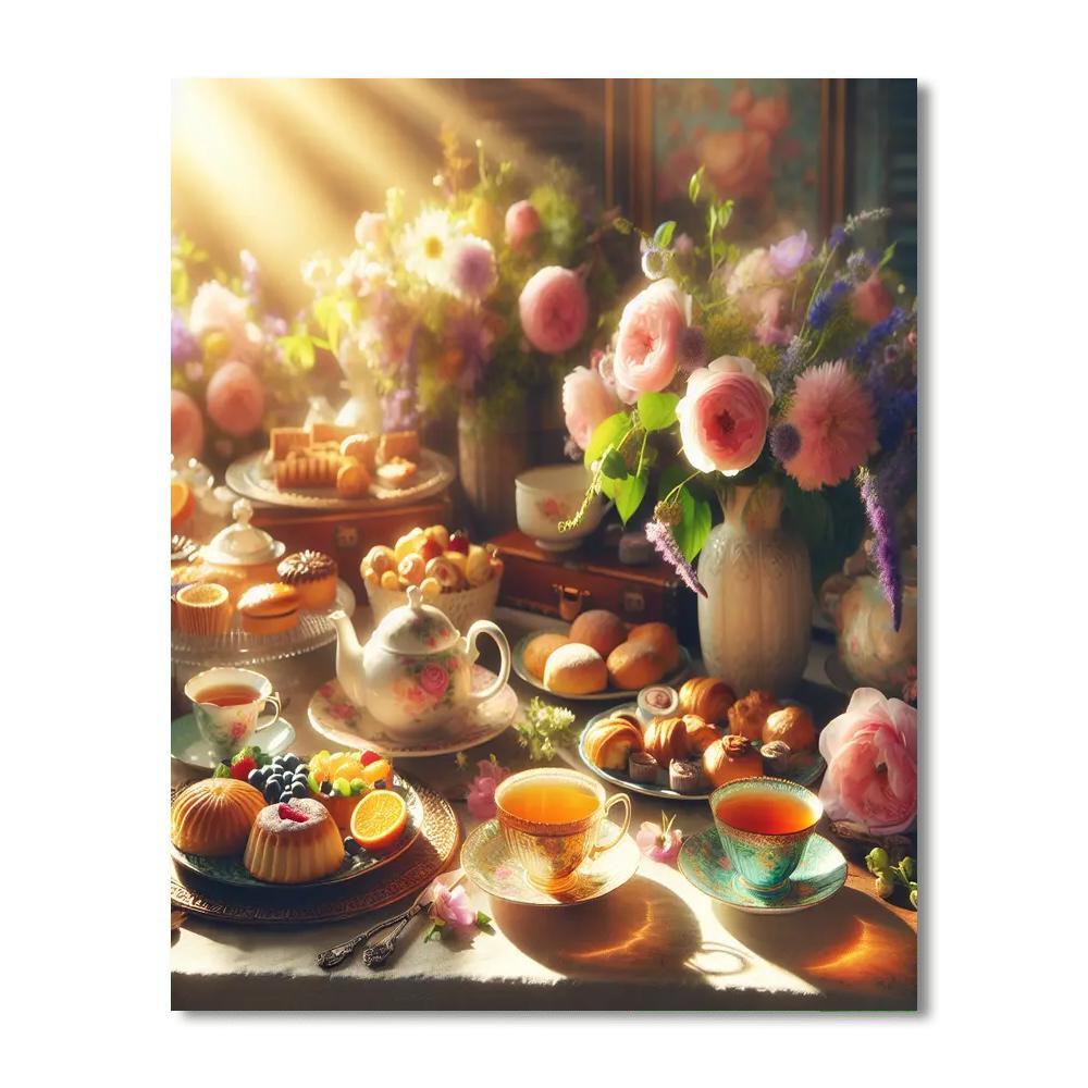 Charming Tea Time With Friends Paint By Numbers Art