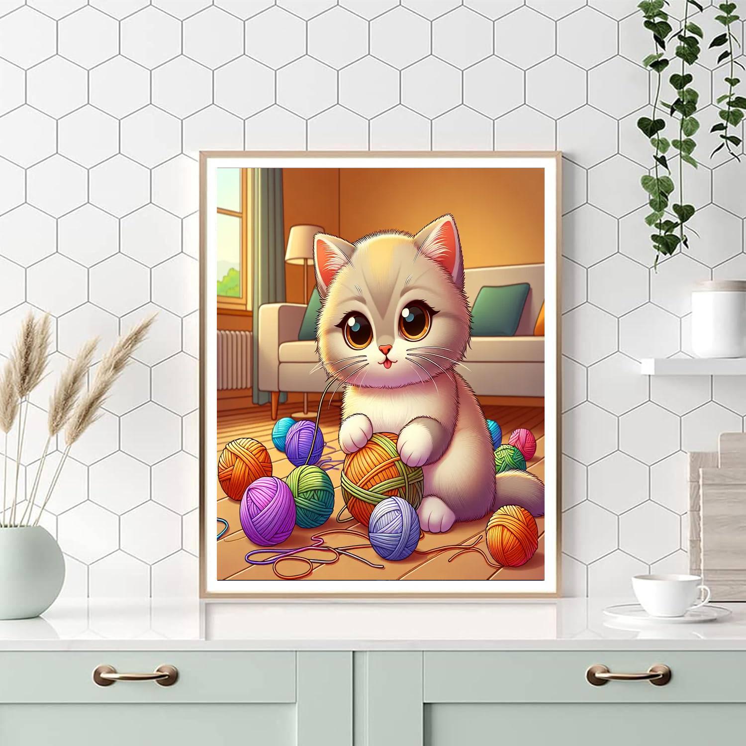 Fuzzy Feline Numbered Painting Kits
