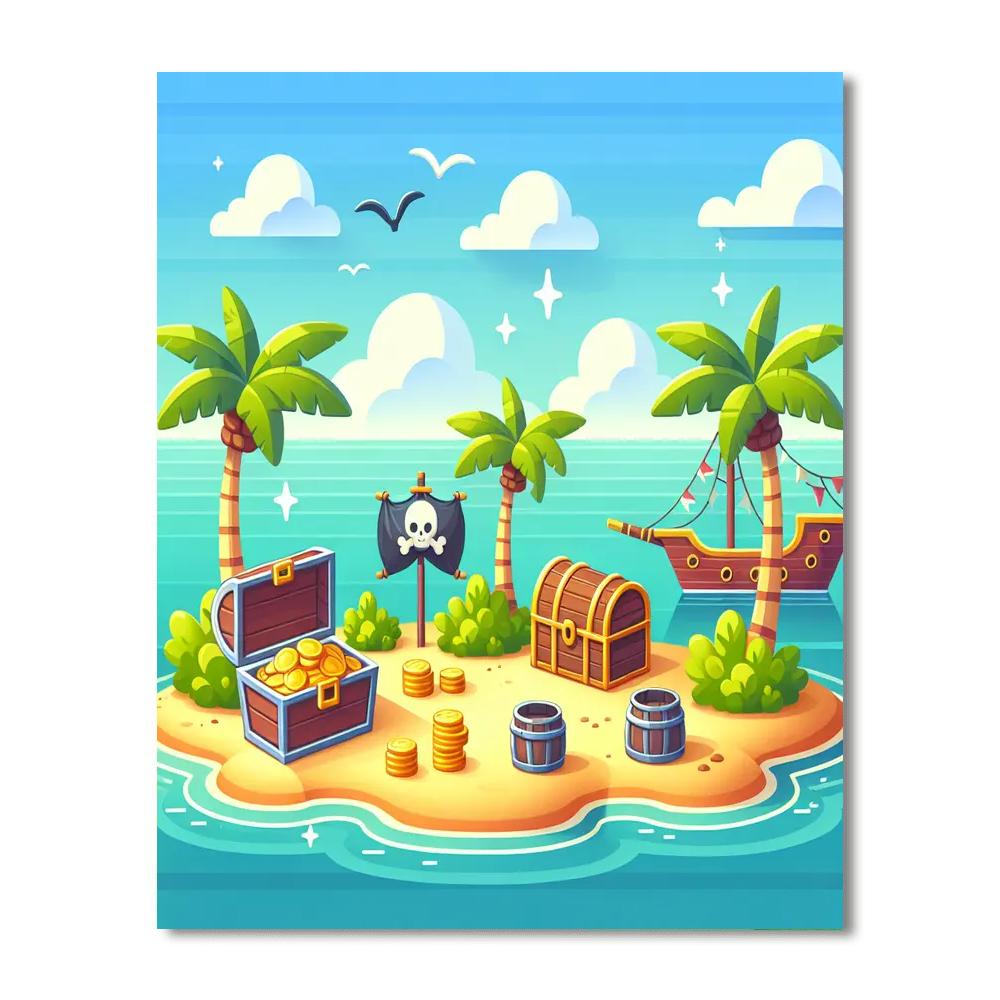 Secret Treasure Island Painting Number Kit