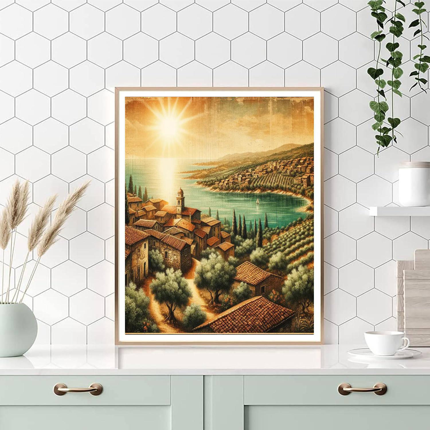 Vintage Mediterranean Paint By Numbers Art