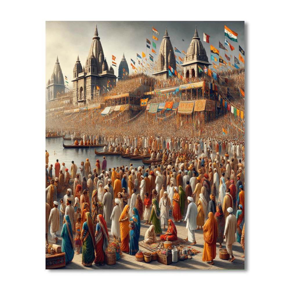 Kumbh Mela - India Paint By Numbers Art