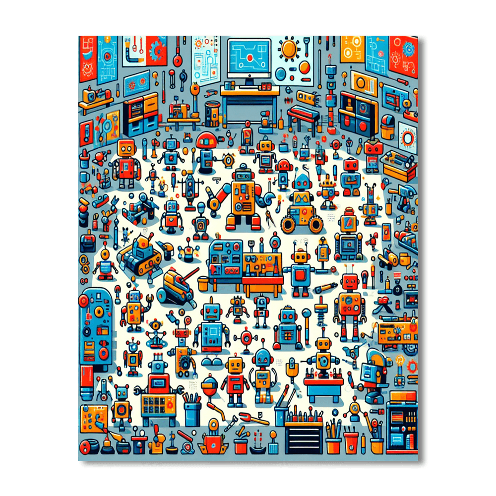 Robot Workshop Paint By Numbers Art