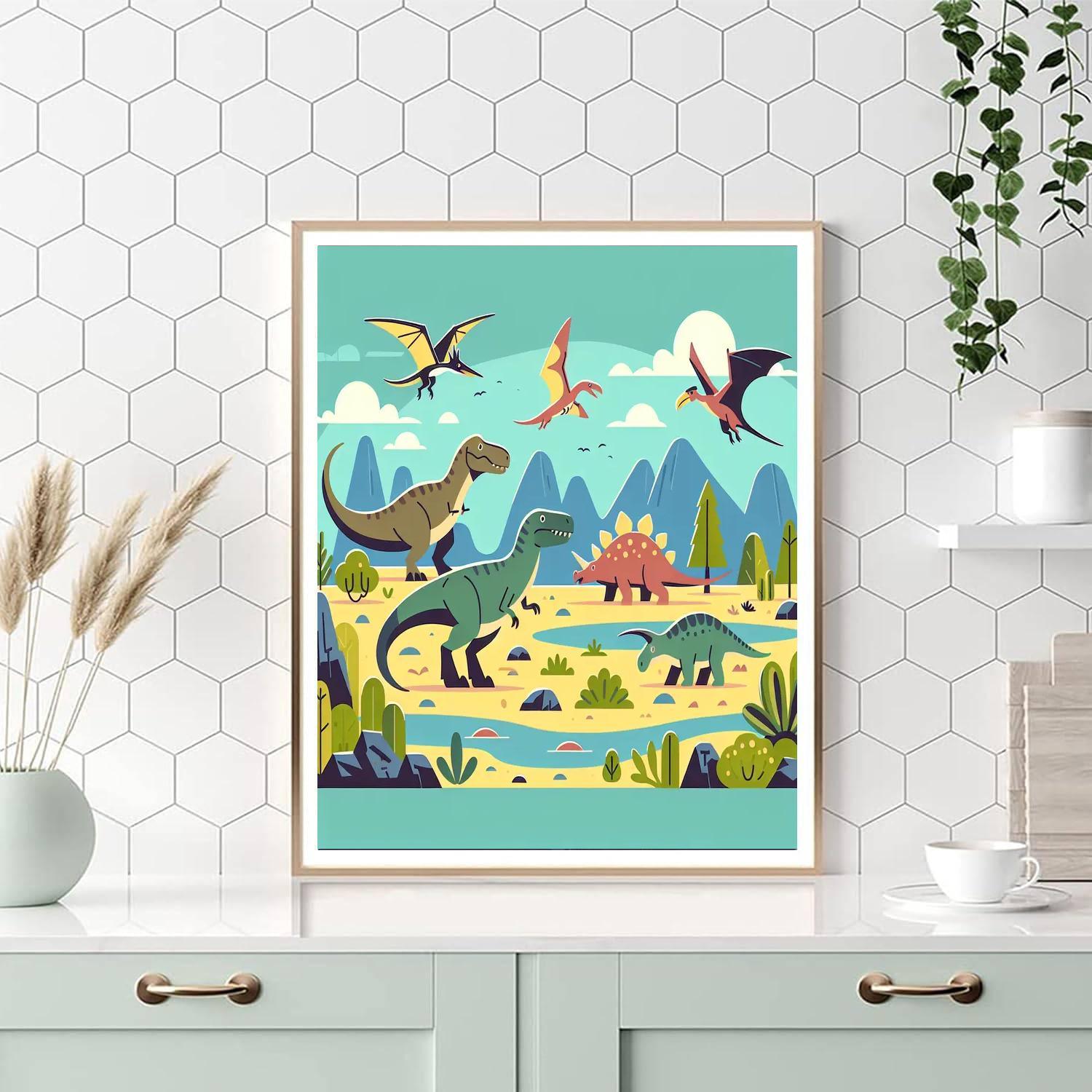 Dino Adventure Land DIY Paint By Numbers