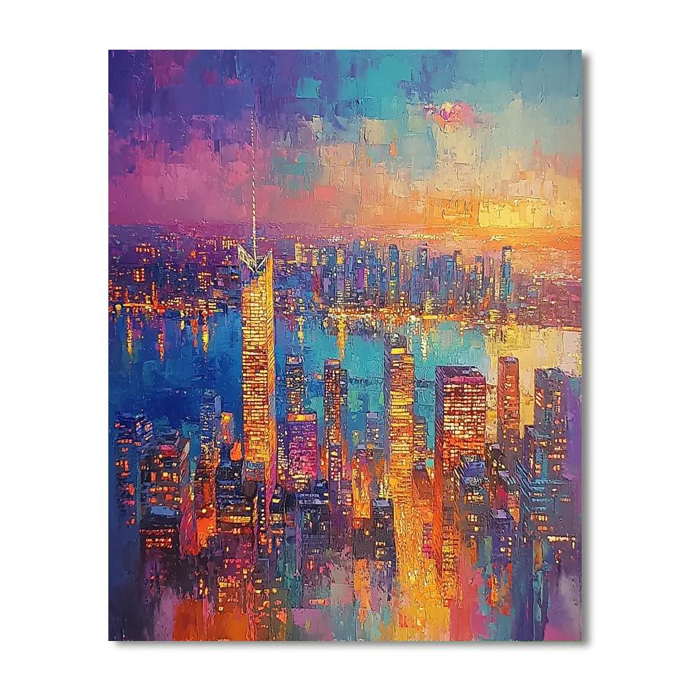 J.M.W. Turner Inspired City Twilight Hues  Number Painting
