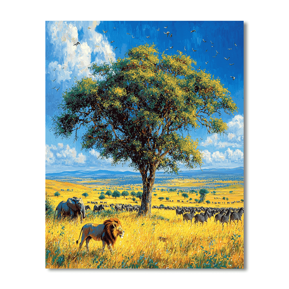 Masai Mara National Reserve - Kenya Painting By Numbers Kit
