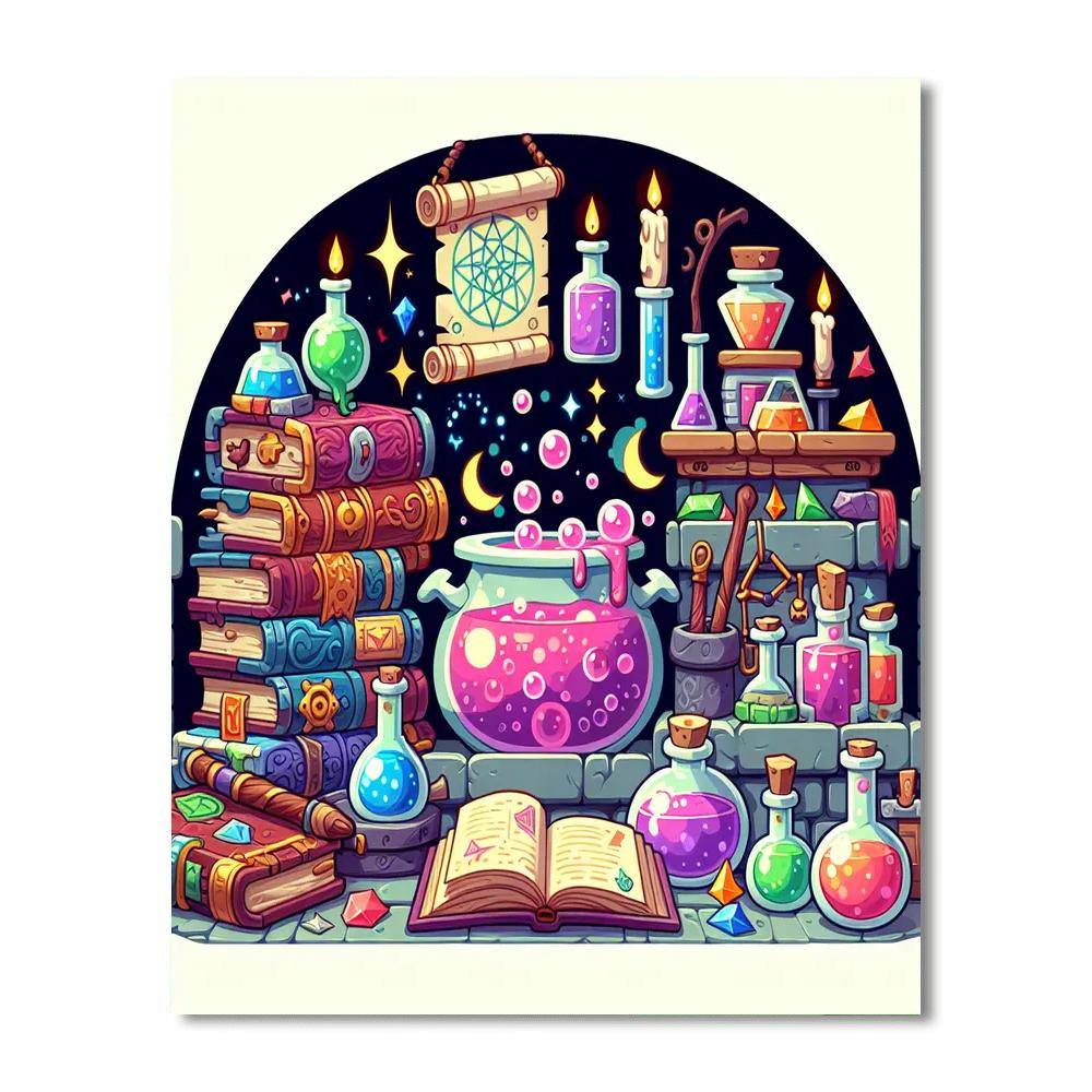 Wacky Wizard Workshop Paint By Numbers Art