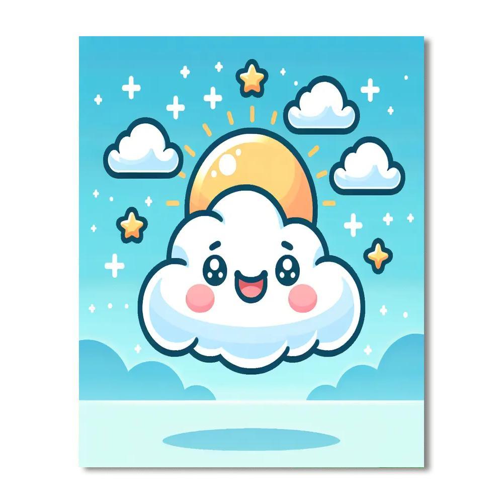 Cute Cloud DIY Paint By Numbers