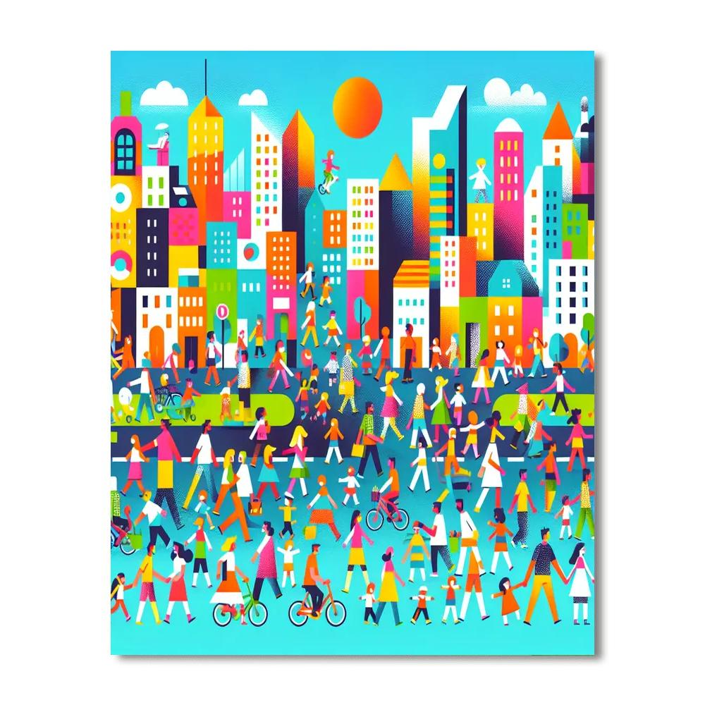 Bright City Adventure DIY Paint By Numbers