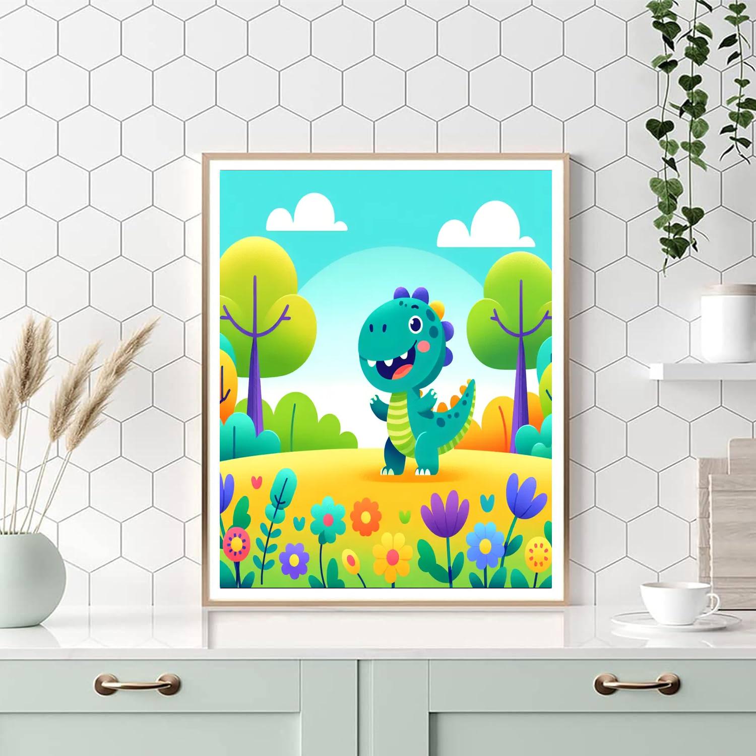 Adventure In Dino Park Paint By Numbers Art