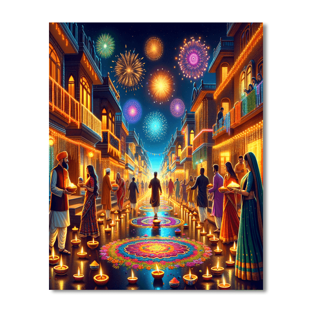 Diwali Lights Festival - India Paint By Number