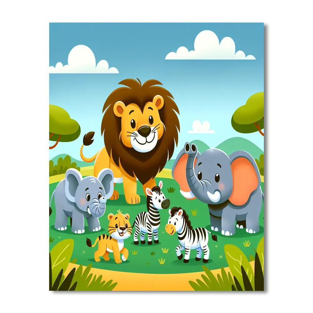 Exciting Safari Painting By Numbers Kit