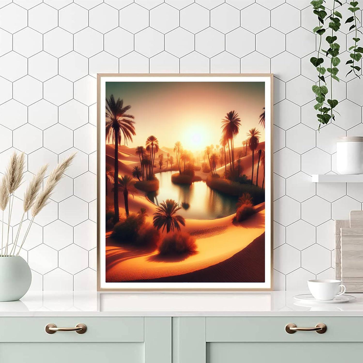 Beautiful Desert Oasis Painting Number Kit