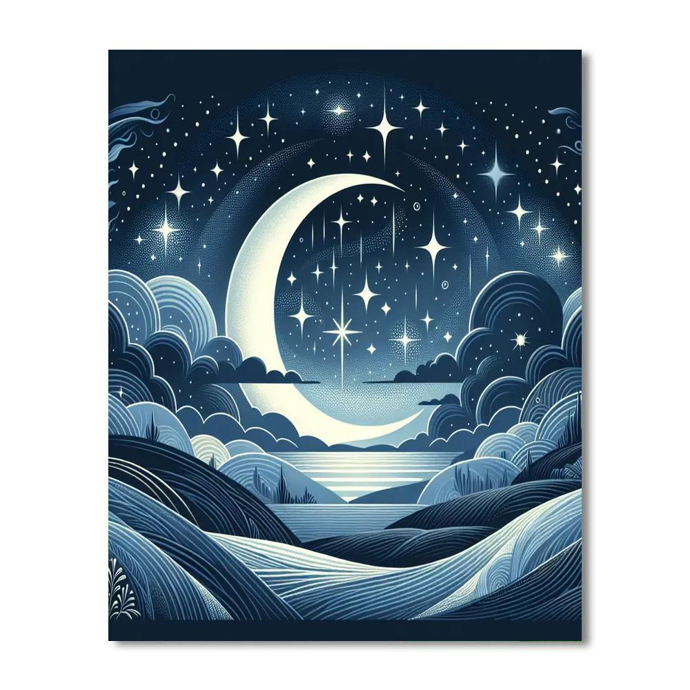 Celestial Night Mystery Painting By Numbers Kit