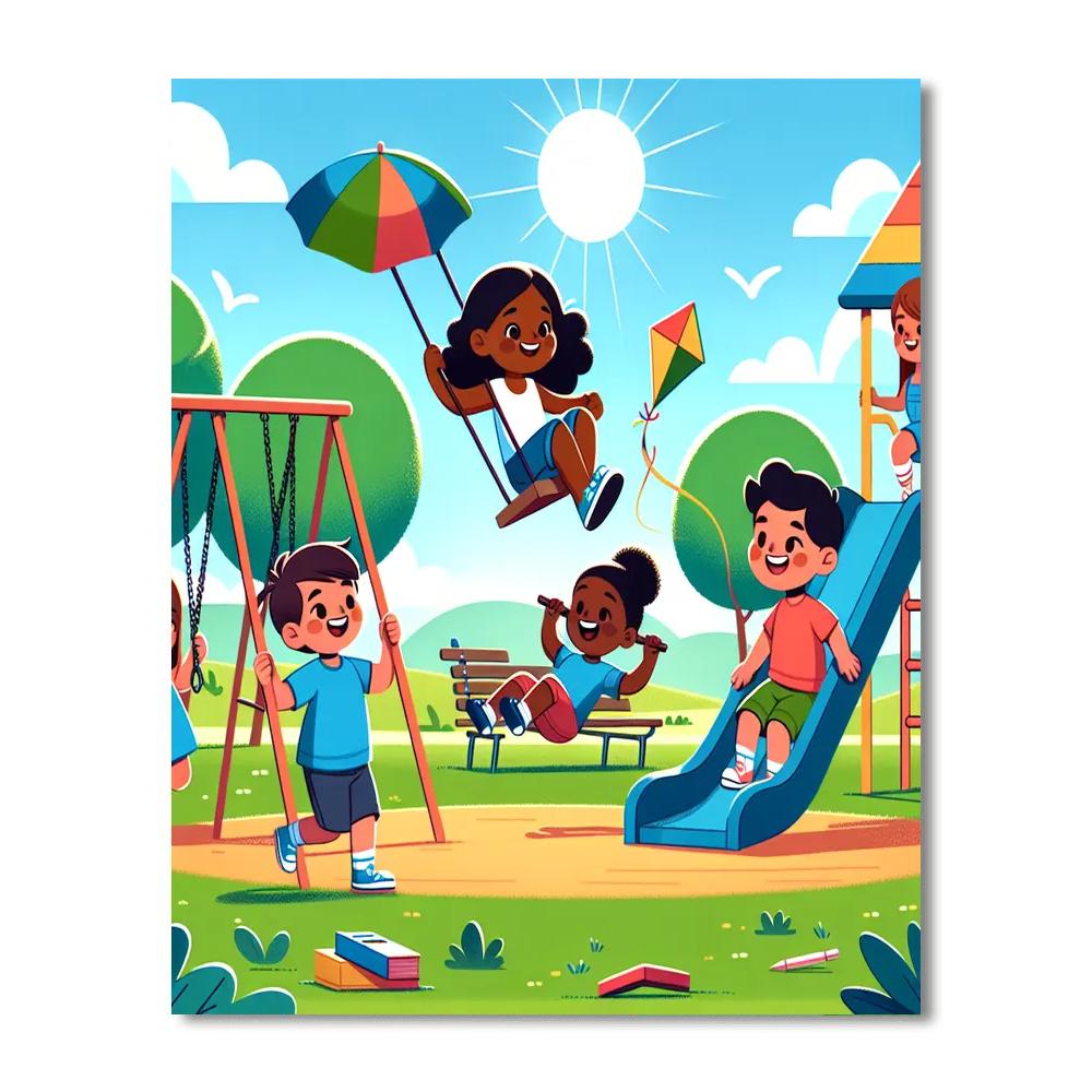 Playful Park Frolic Paint By Numbers