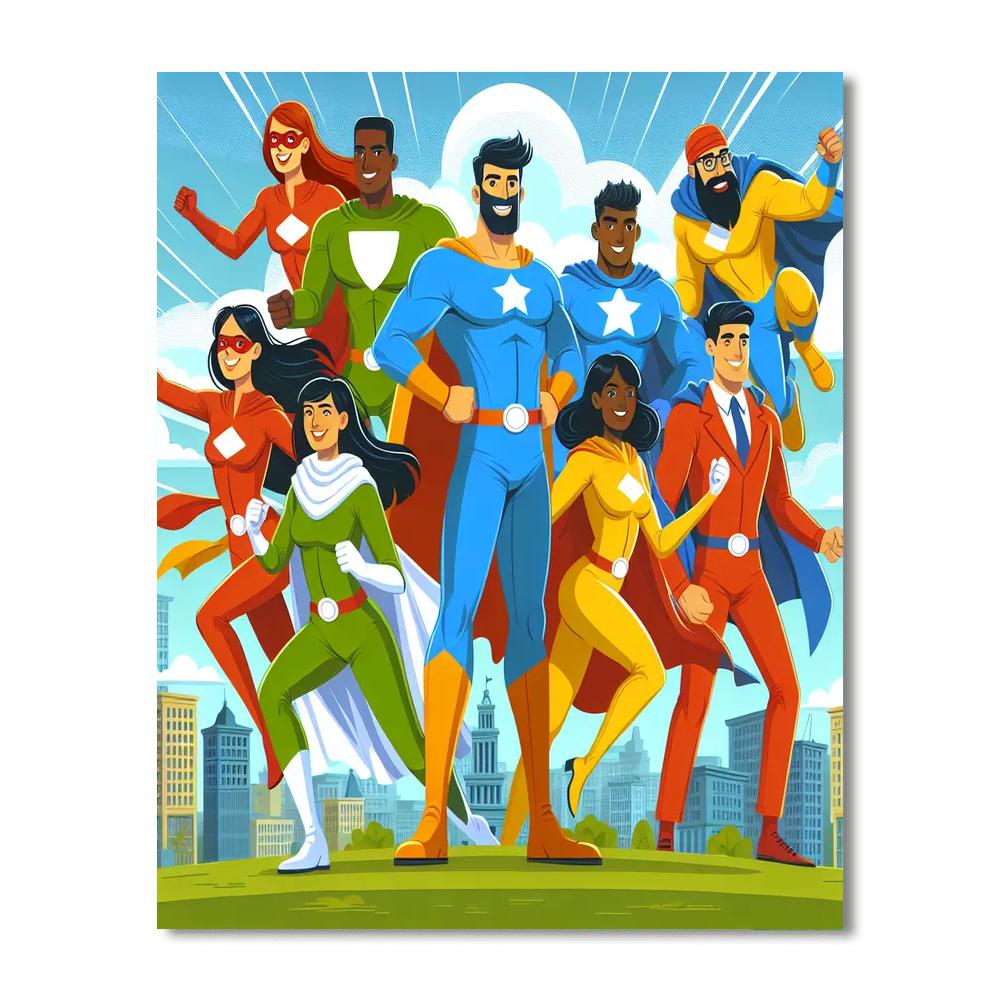 Exciting Superhero Squad Paint By Numbers