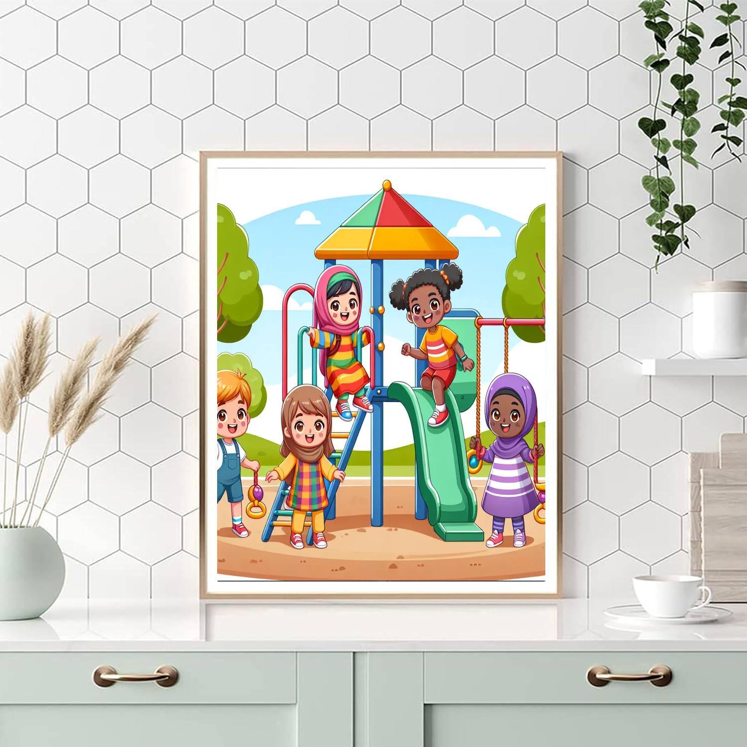 Fun In The Jungle Gym Paint By Number