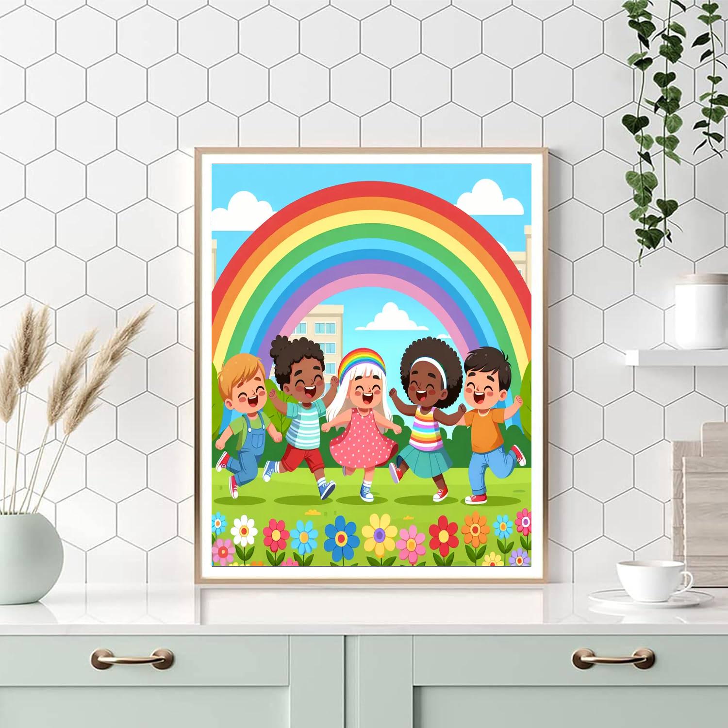 Joyful Rainbow Festival Painting By Numbers Kit