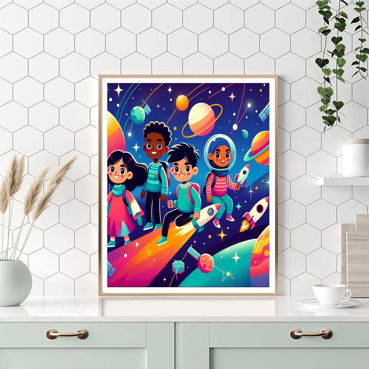Space Explorers' Frontier Painting Number Kit