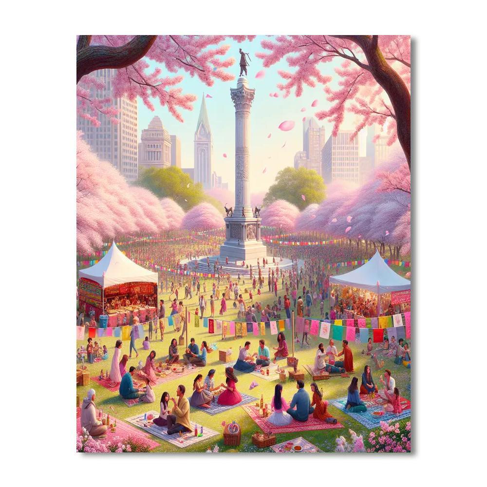The National Cherry Blossom Festival - Washington D.c. Number Painting