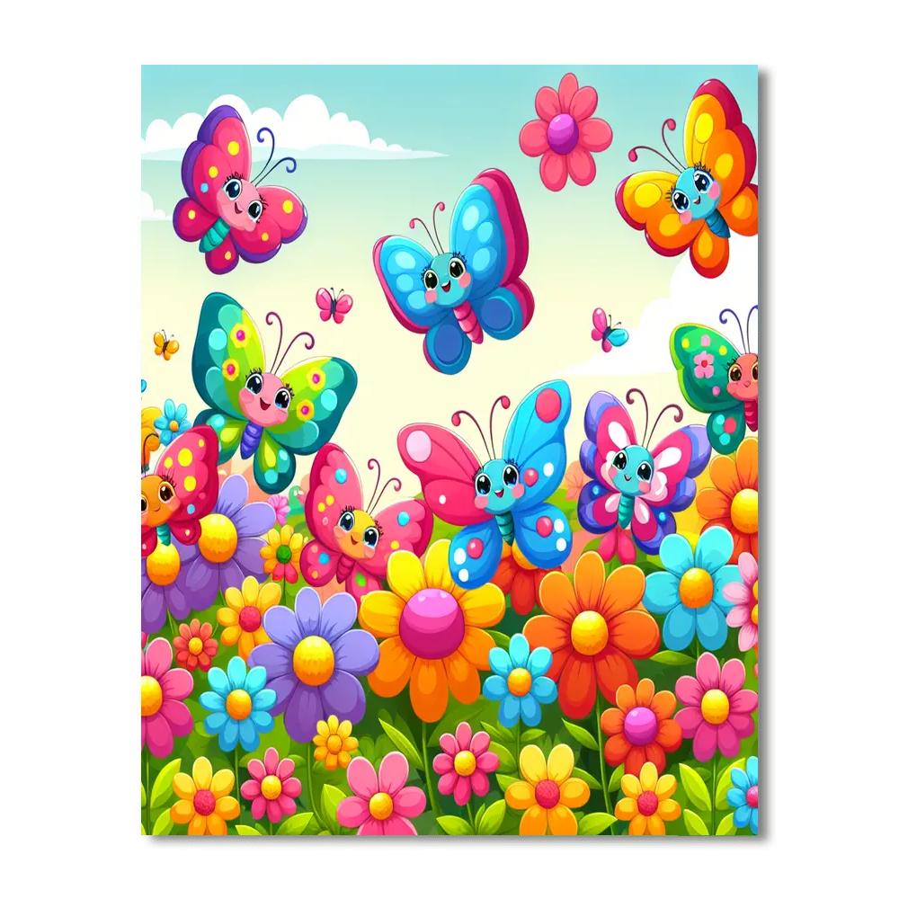 Joyful Butterfly Friends Painting By Numbers Kit