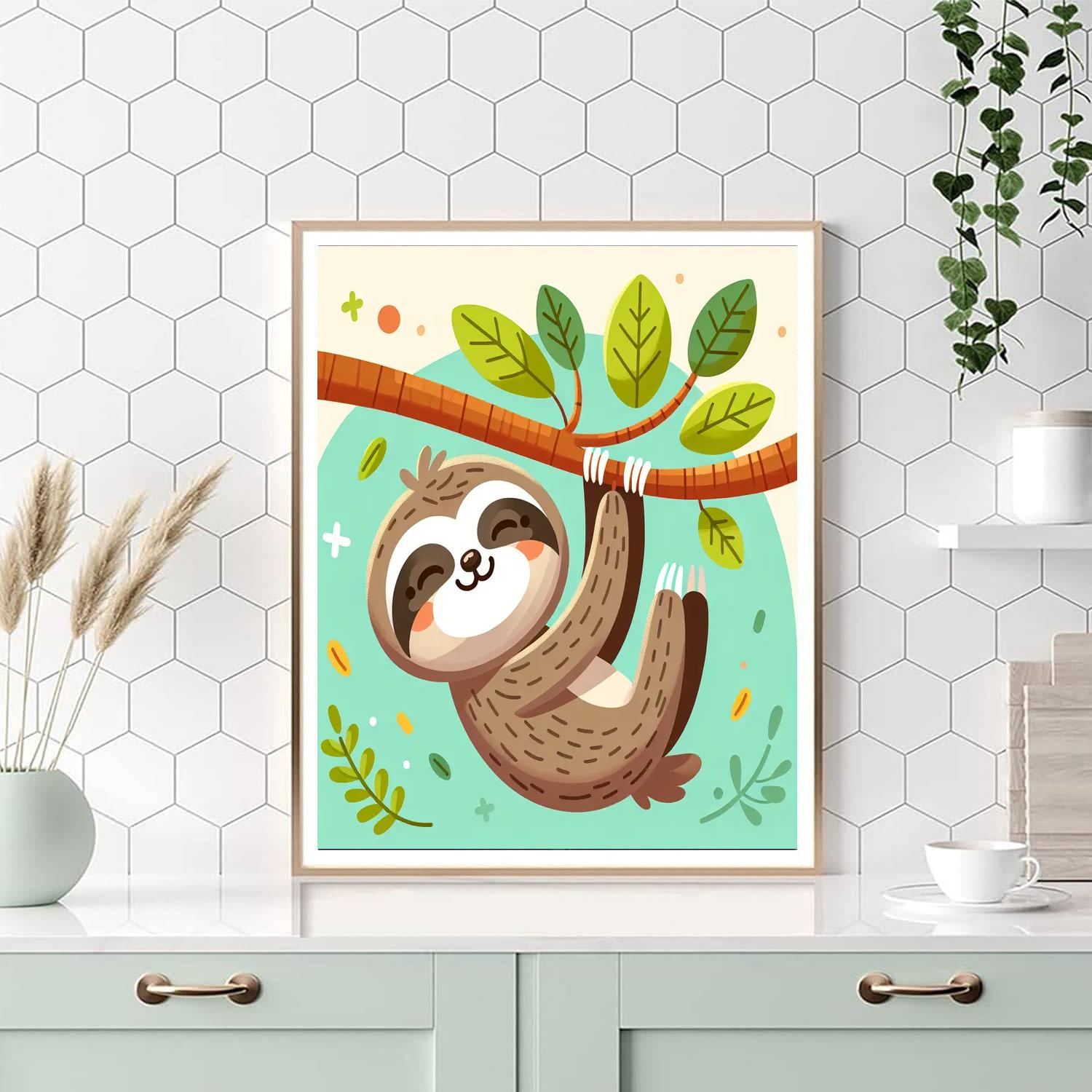 Playful Sloth Paint By Numbers Kits