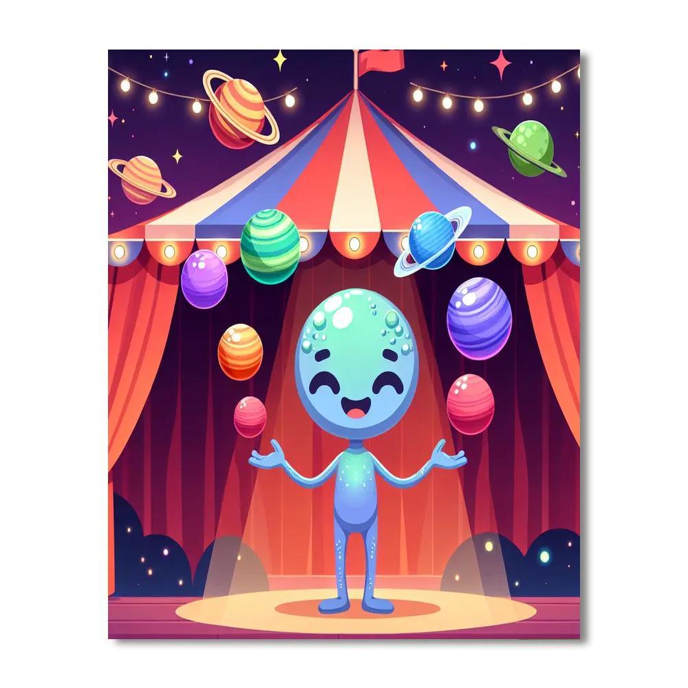 Cosmic Space Circus Painting Number Kit