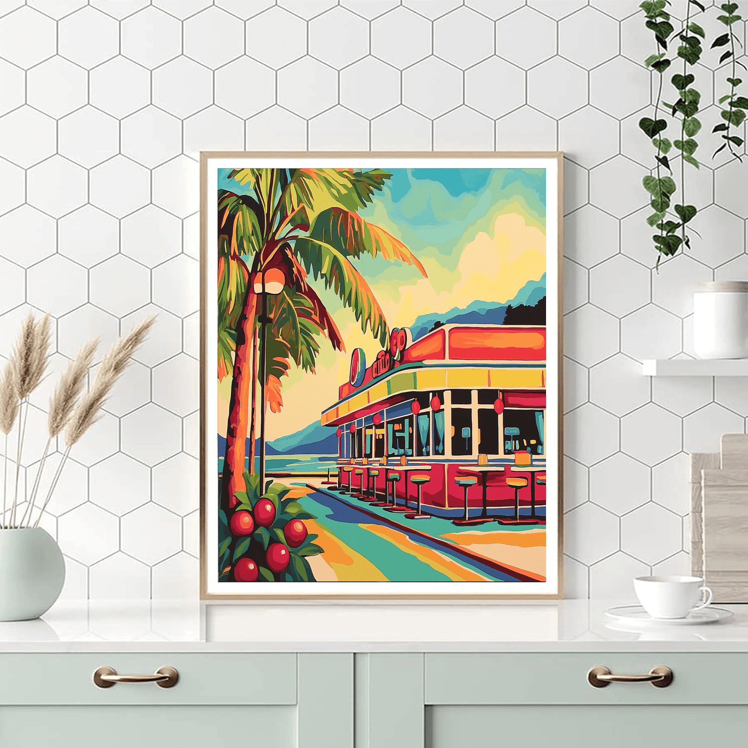 Wayne Thiebaud Inspired Retro Diner Nostalgia  Paint By Color