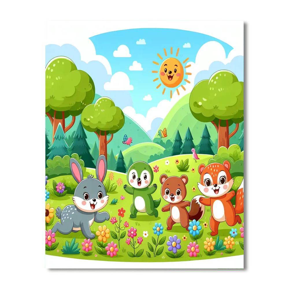Colorful Creatures Of The Forest Painting Number Kit