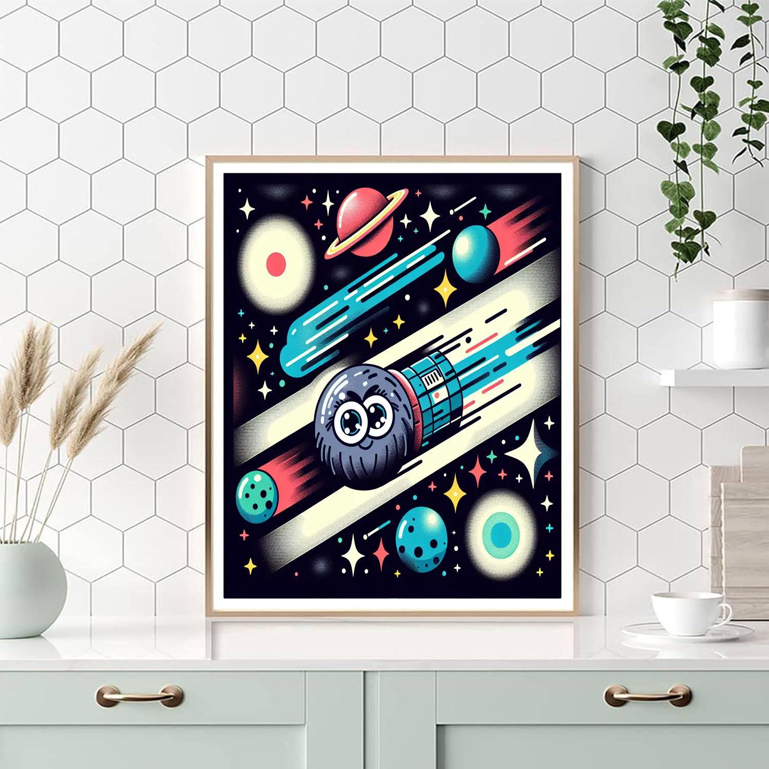 Space Adventure With Comet Paint By Numbers Art