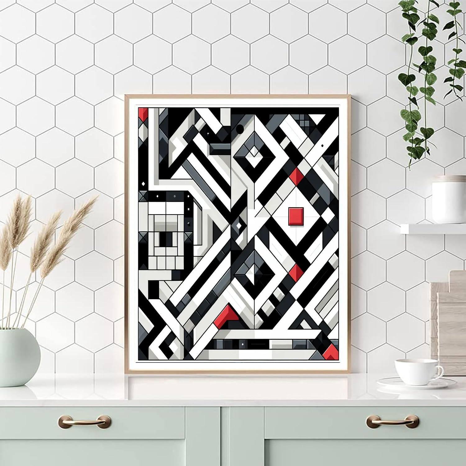 Modern Geometric Fusion Paint By Number