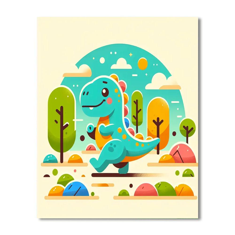 Sunny Dinosaur Numbered Painting Kits