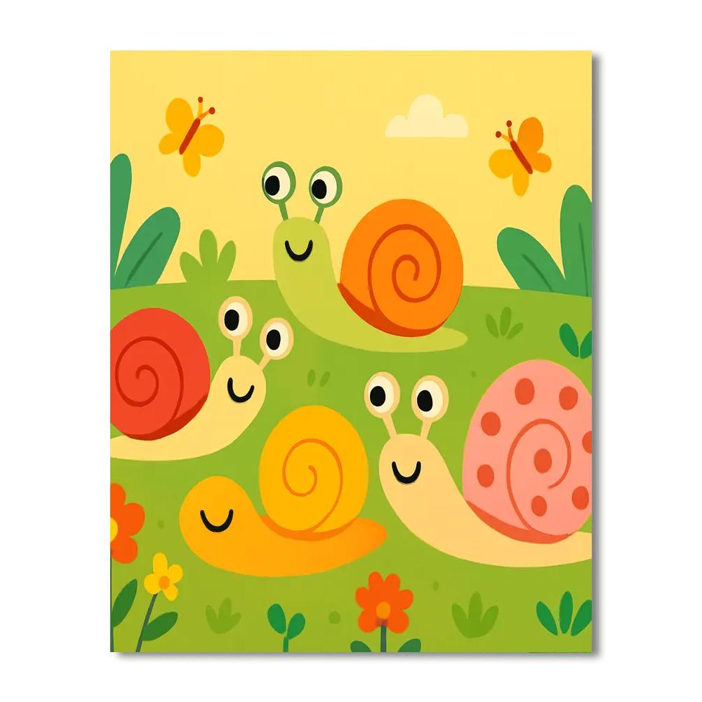 Delightful Snail Race DIY Paint By Numbers