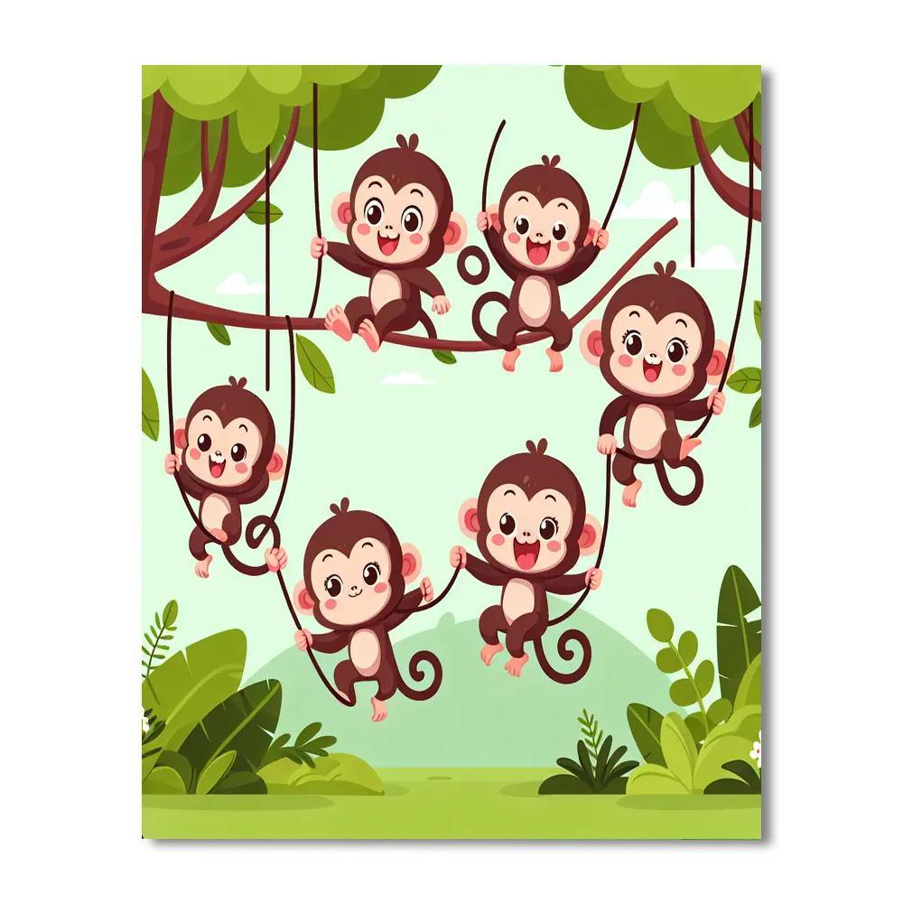 Silly Monkeys Painting Number Kit