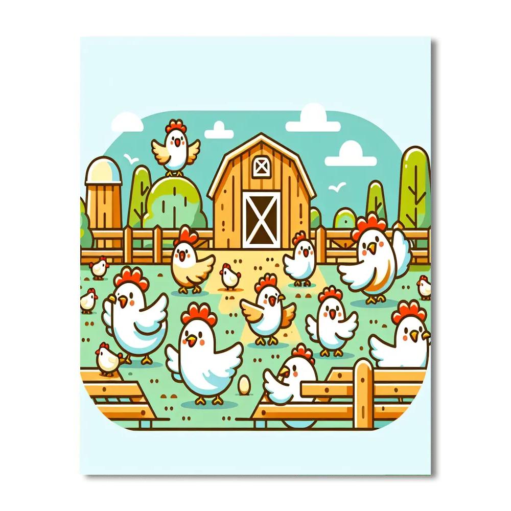 Cheery Chickens Numbered Painting Kits
