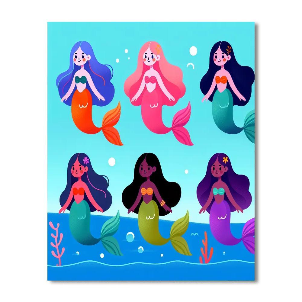 Mystical Mermaid Meeting Number Painting