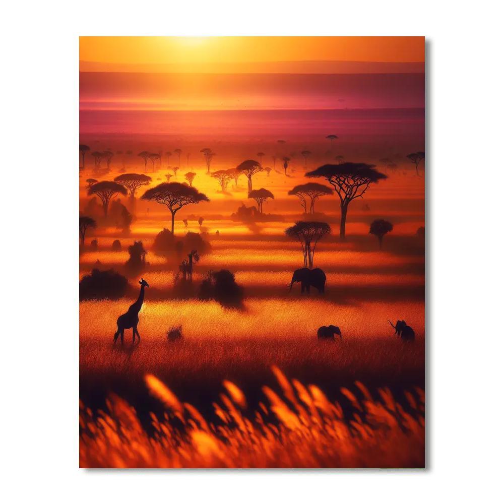 Golden Horizon Savanna Paint By Color