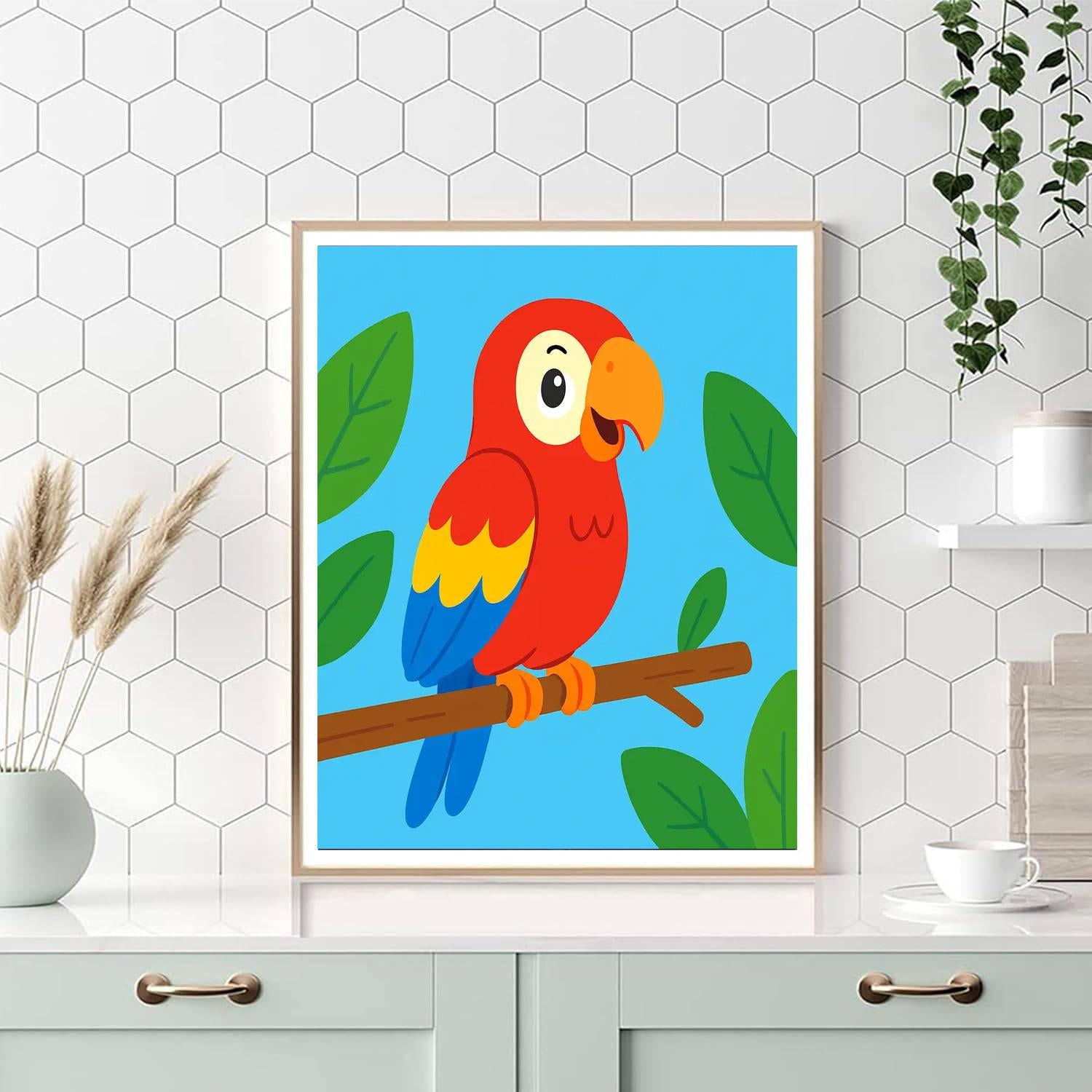 Radiant Parrot Paint By Numbers