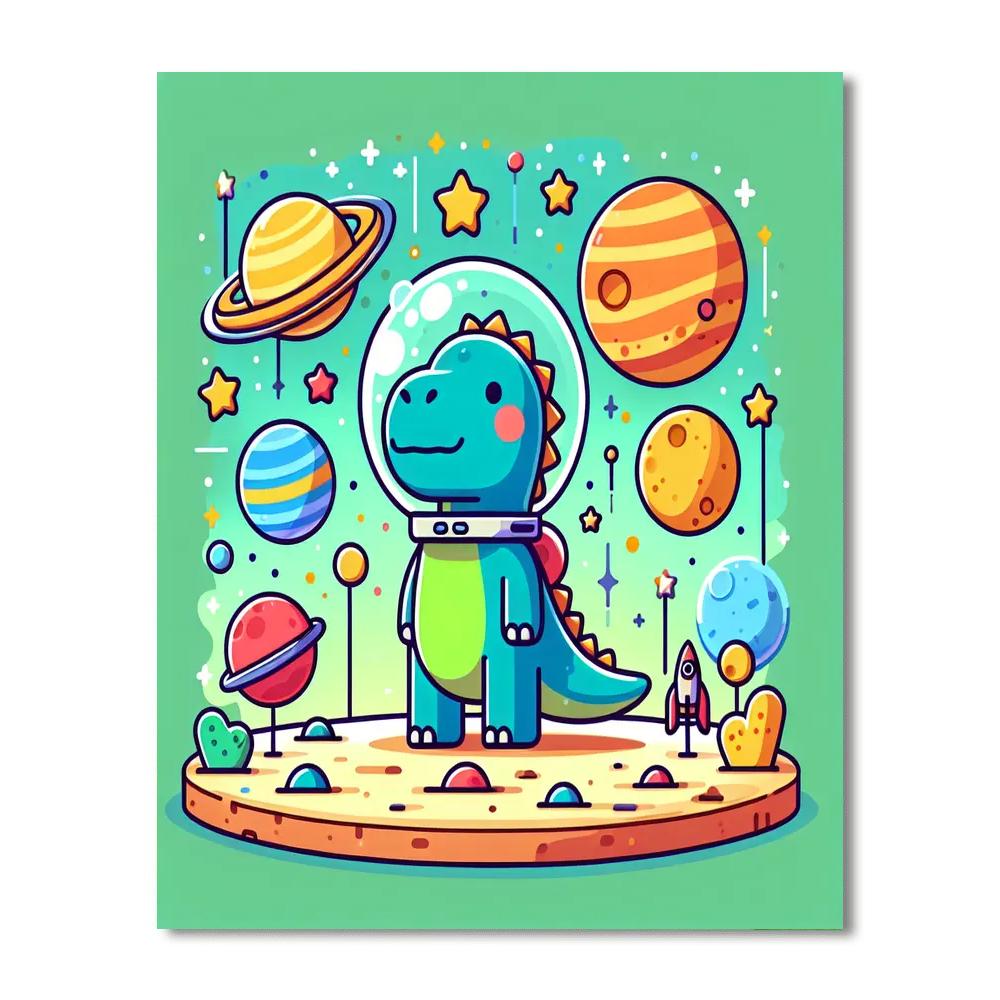 Galactic Dino Adventure DIY Paint By Numbers