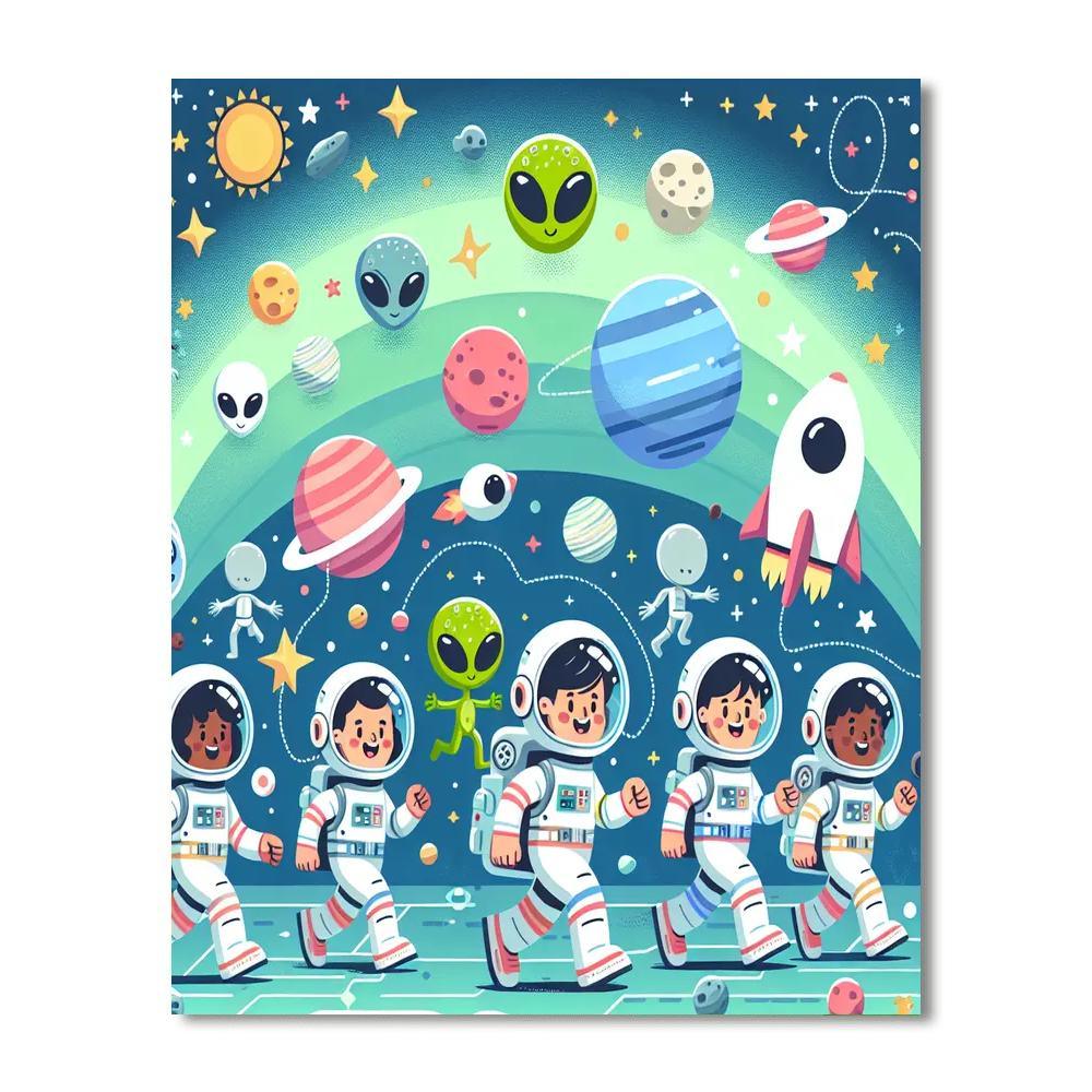 Space Travel Tales Painting By Numbers Kit