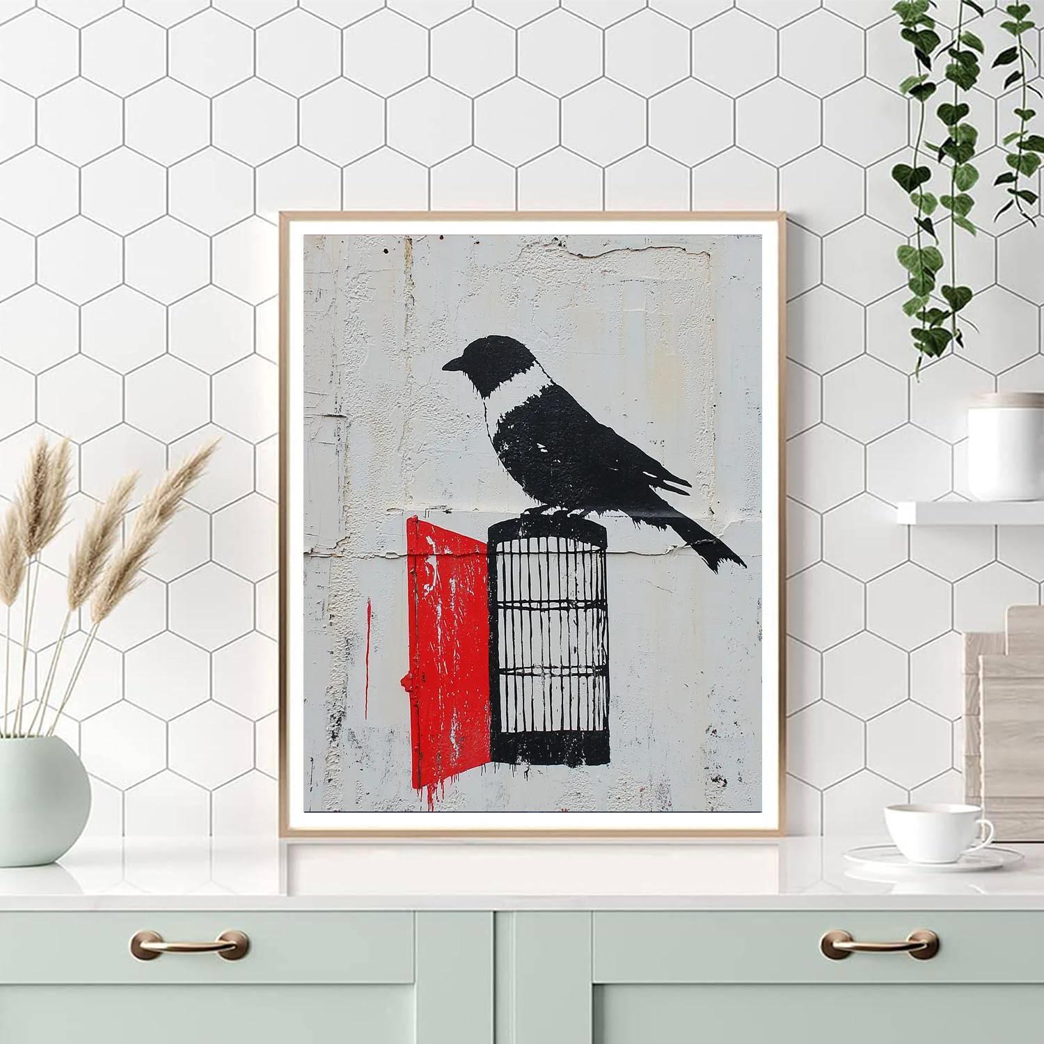 Banksy Inspired Fragile Freedom  Paint By Color