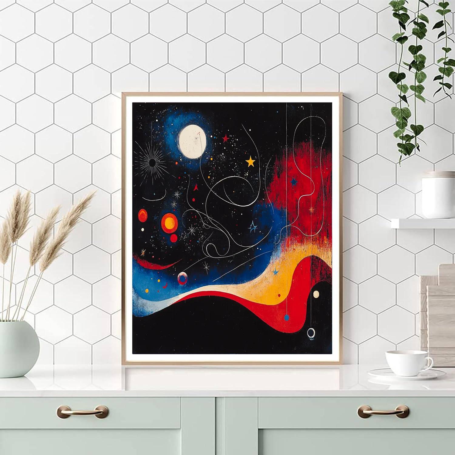 Joan Miró Inspired Dreamscape Constellation  Number Painting