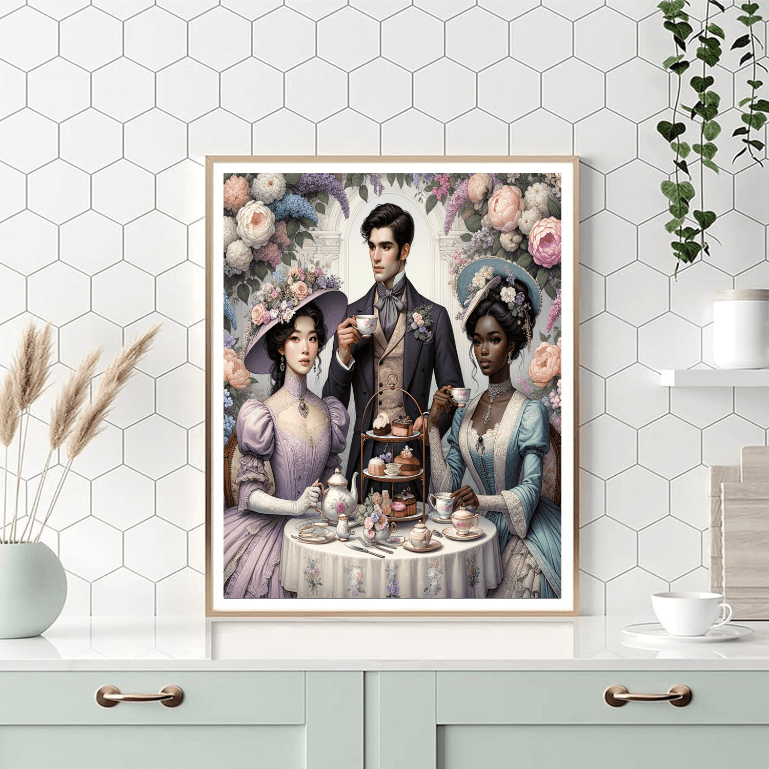 Victorian Tea Party Delight Painting Number Kit